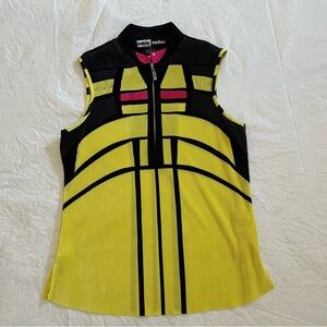 Jamie Sadock Womens Size Small Crinkle Sleeveless Zipper Top Art To Wear Size S